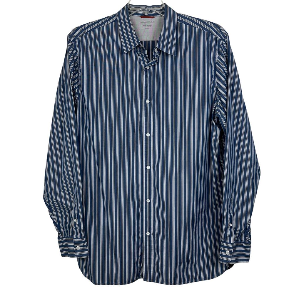Banana Republic Pearl Snap Shirt men’s XL Slim Fit long sleeve snap up